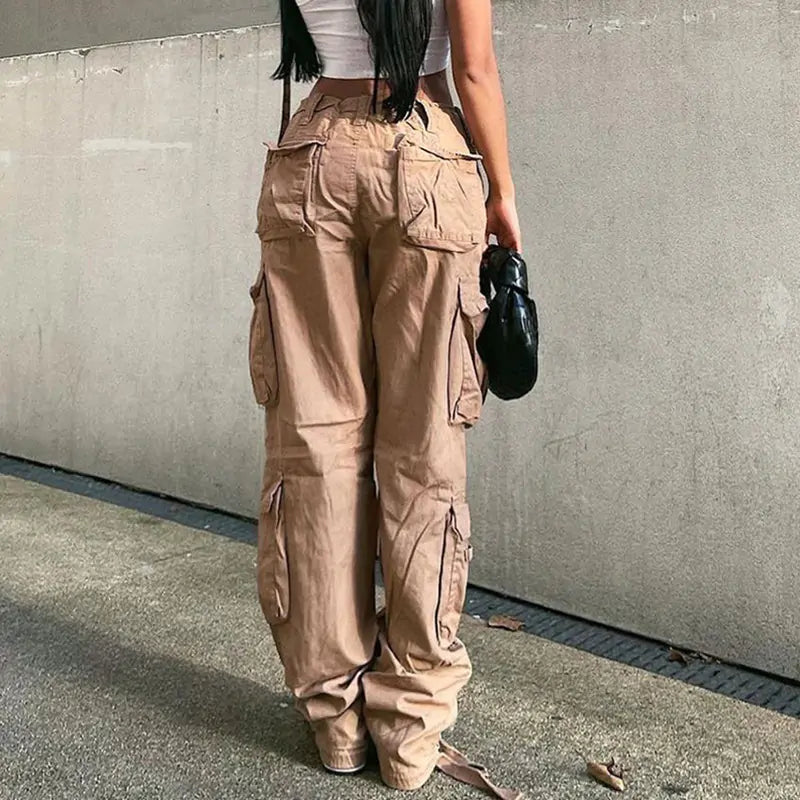 Maya | Relaxed Cargo Solid Baggy Broek