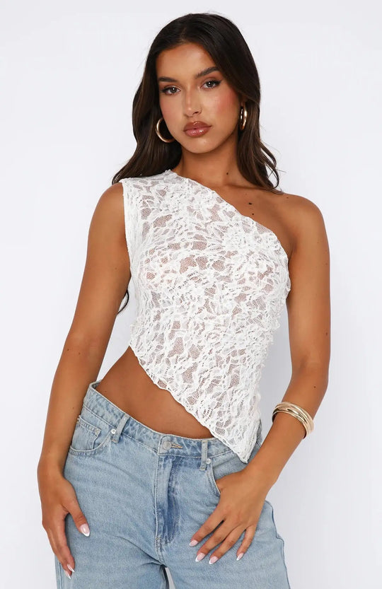 Ivy | Charmante bloemen off-shoulder crop